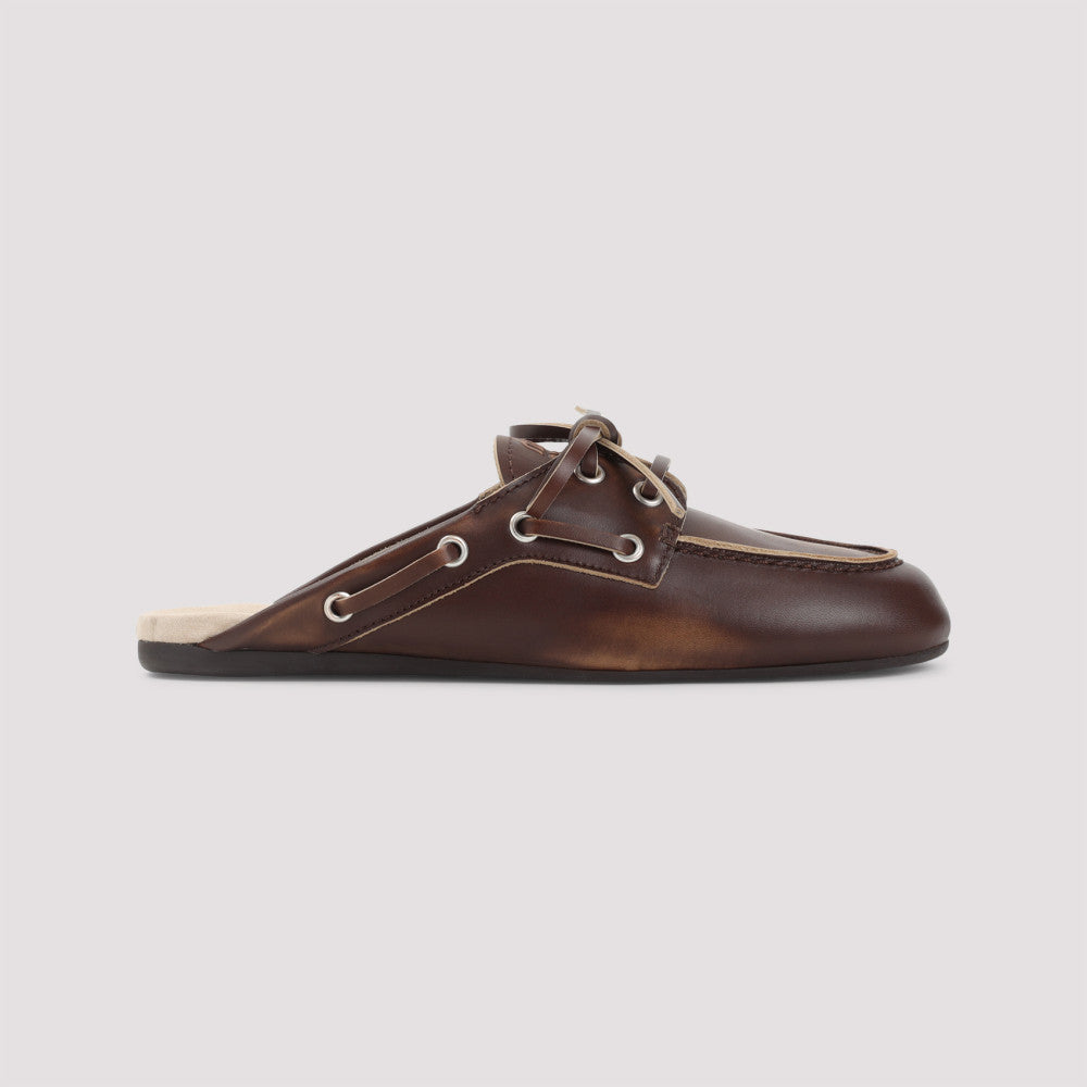 Brown Leather Mules 3