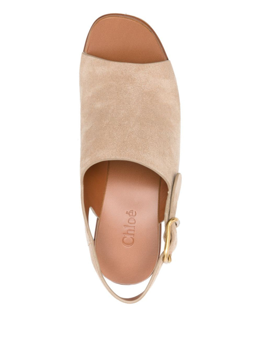 Sand Beige Open Toe Wedges 2