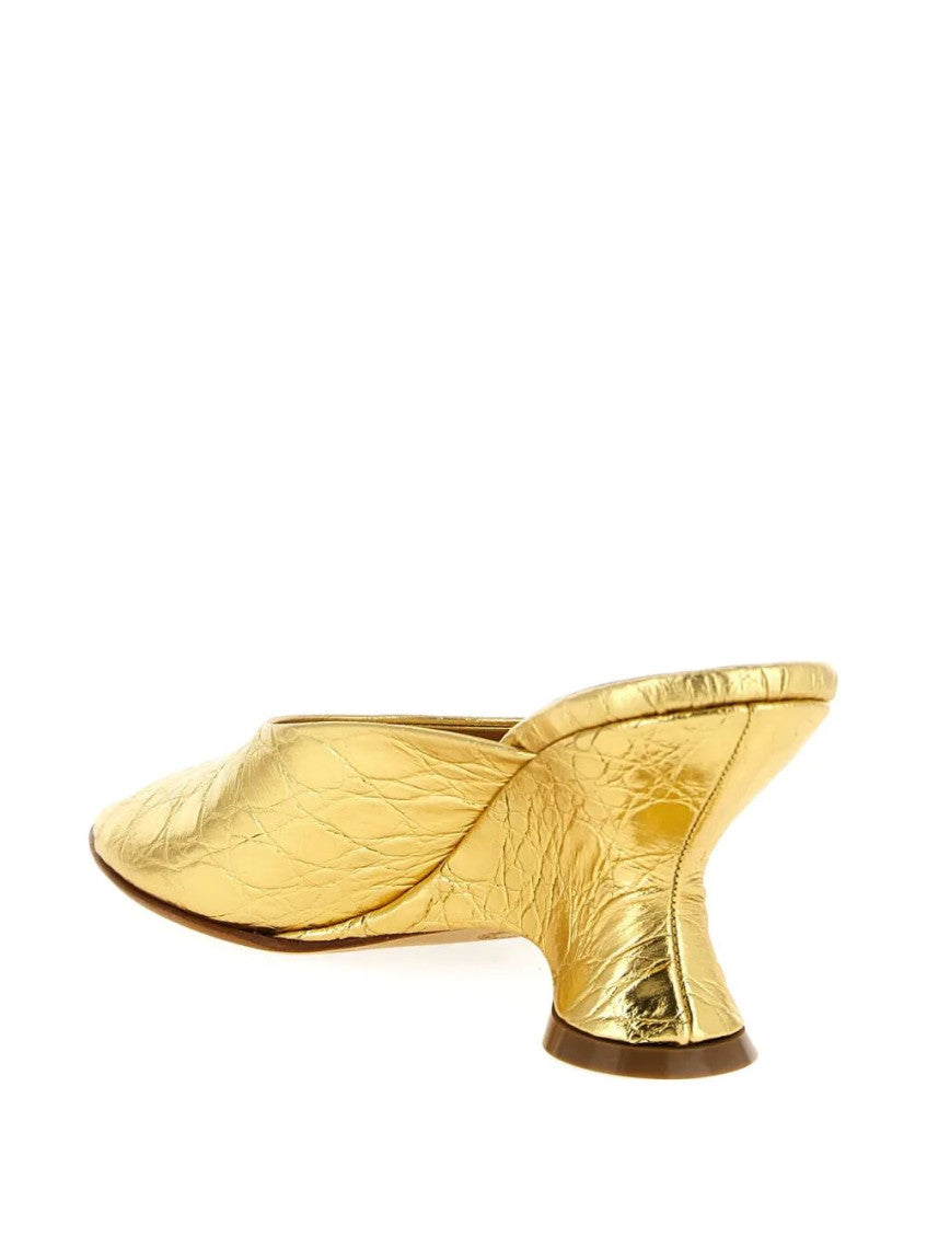 Golden Leather Pumps 3
