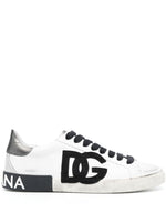 White Logo Leather Sneakers 1