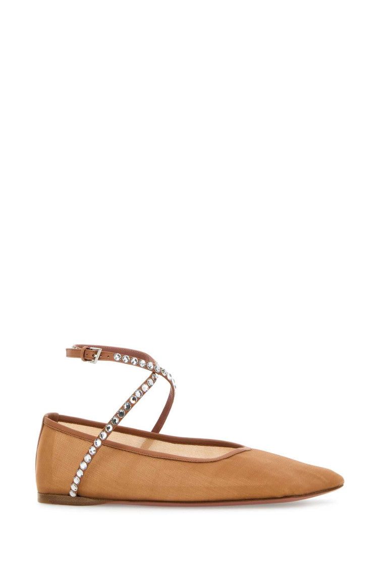 Brown Crystal Ballet Flats 2
