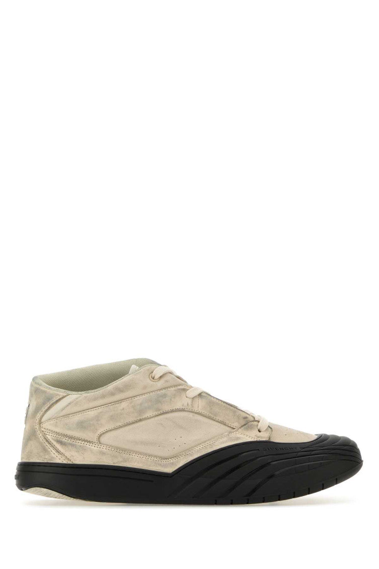 Beige Solid Skater Sneakers 1
