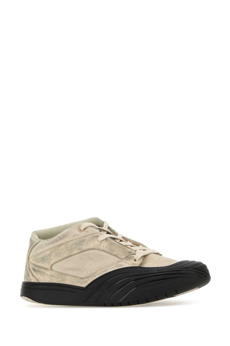 Beige Solid Skater Sneakers 2