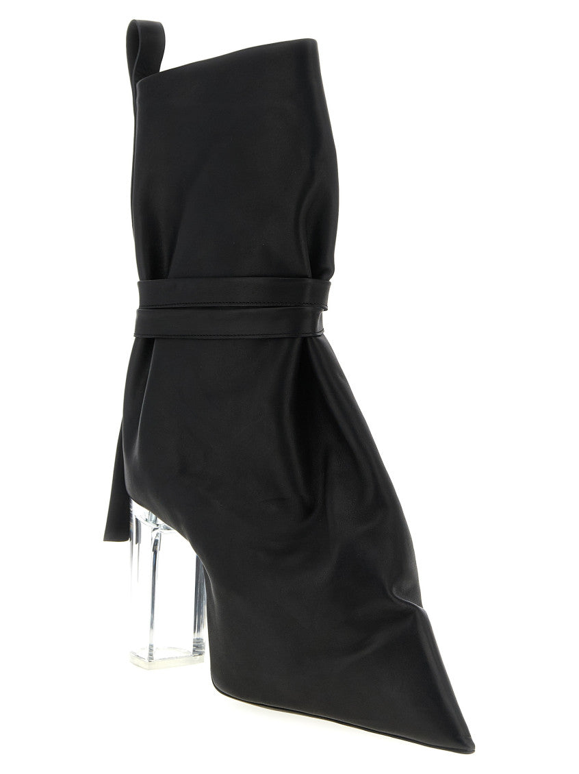 Black Solid Tied Taco Kiss Boots 2