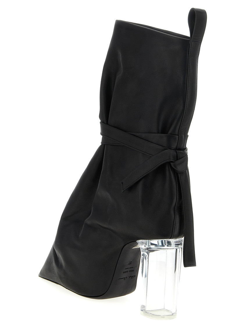 Black Solid Tied Taco Kiss Boots 3