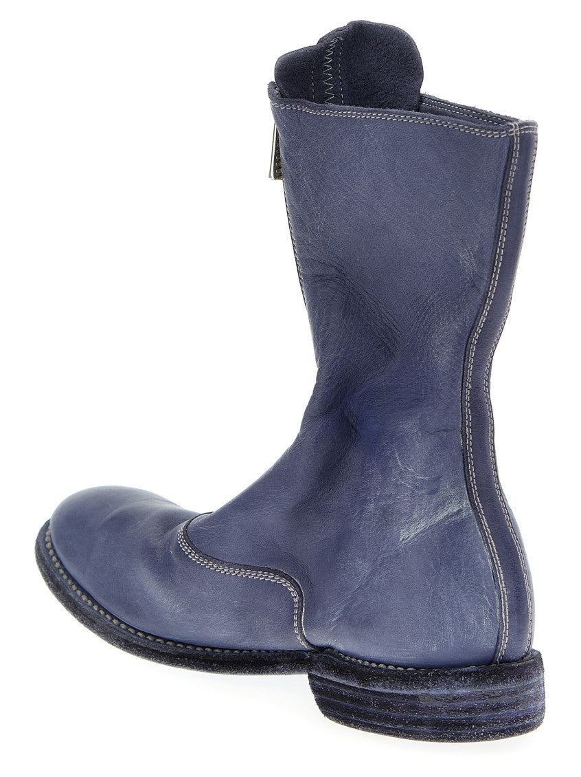 Purple Solid Round Toe Boot 2