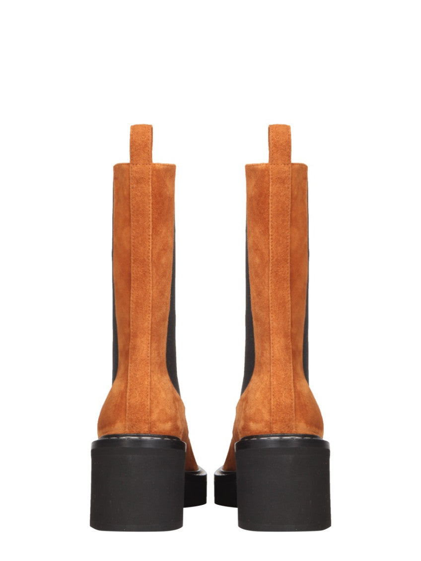 Light Brown Solid Round Toe Boots 4