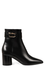Black Solid Zipper Boots 1
