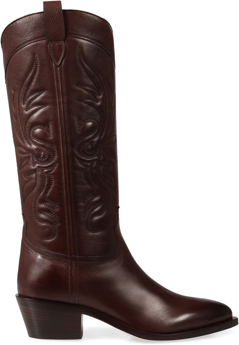Brown Embroidered Boots 2