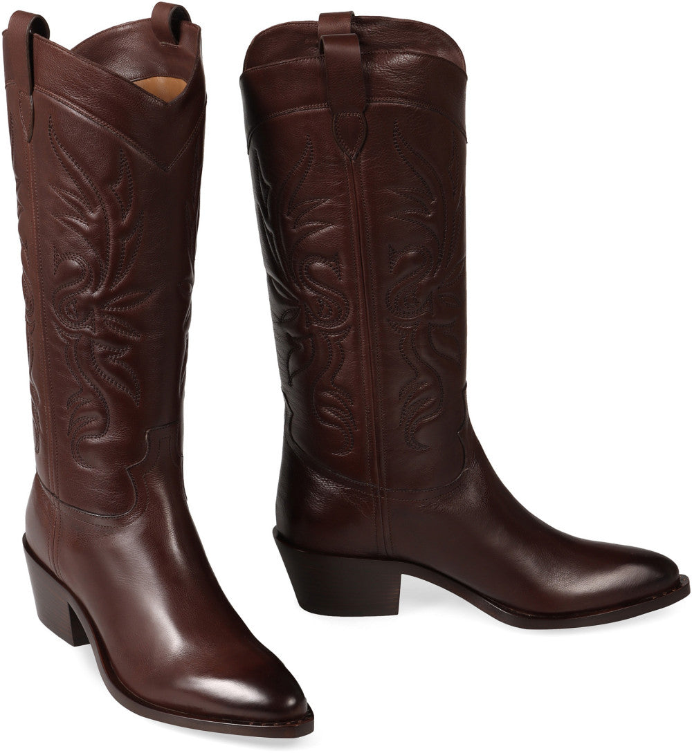 Brown Embroidered Boots 3