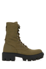 Green Solid Lace Up Boot 1