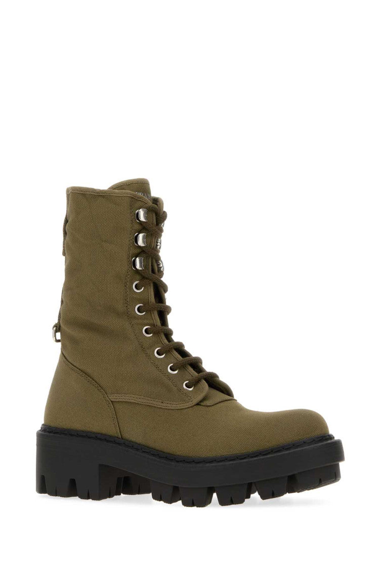 Green Solid Lace Up Boot 2