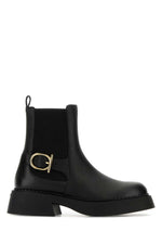 Black Solid Slip On Boots 1