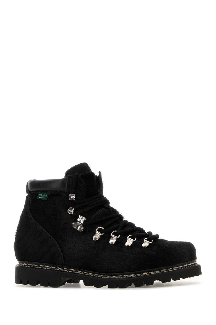 Black Solid Lace Up Boots 2