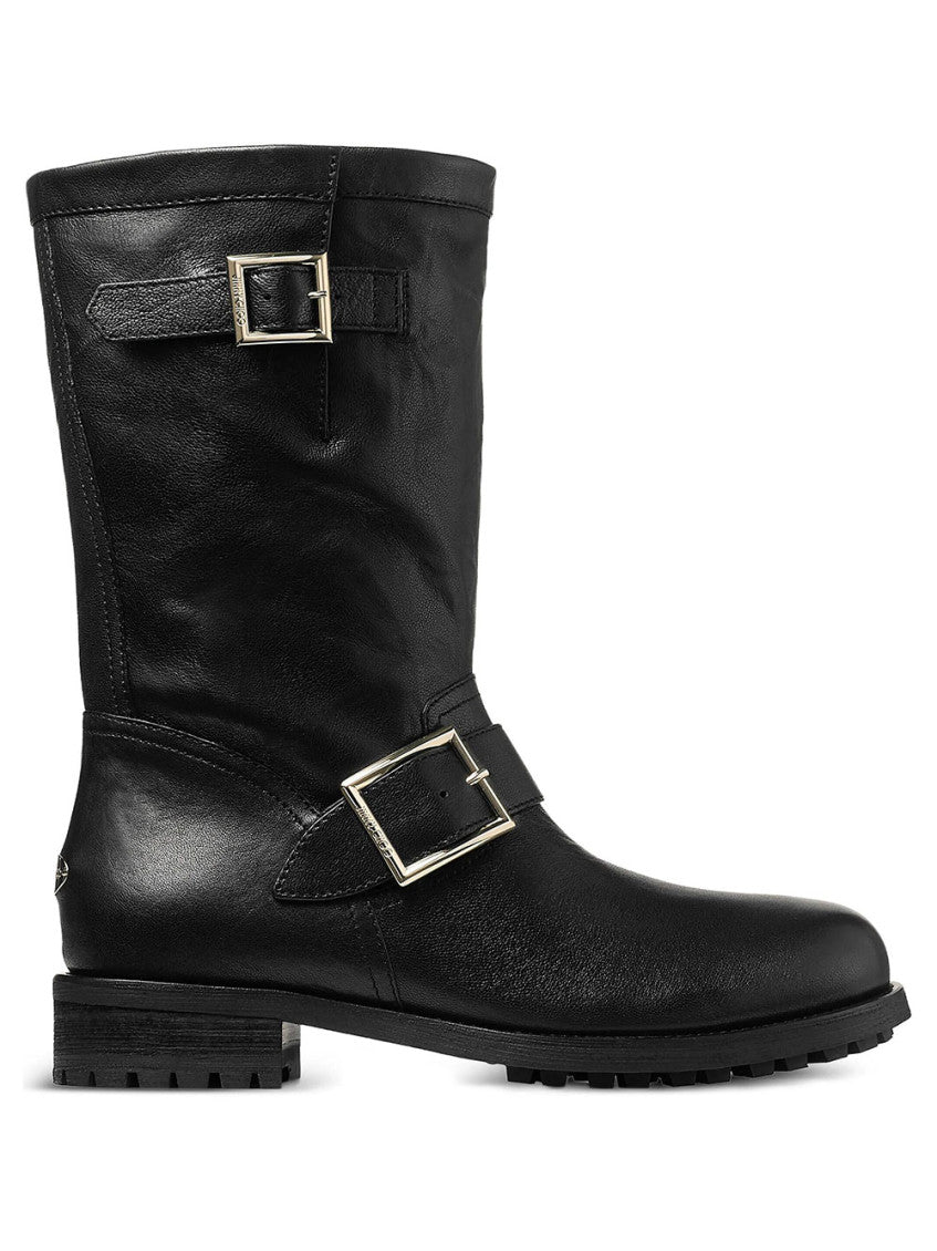 Black Leather Mid Boots 1