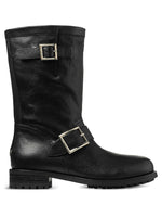 Black Leather Mid Boots 1