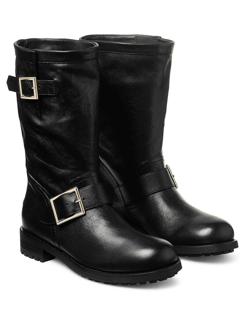 Black Leather Mid Boots 3