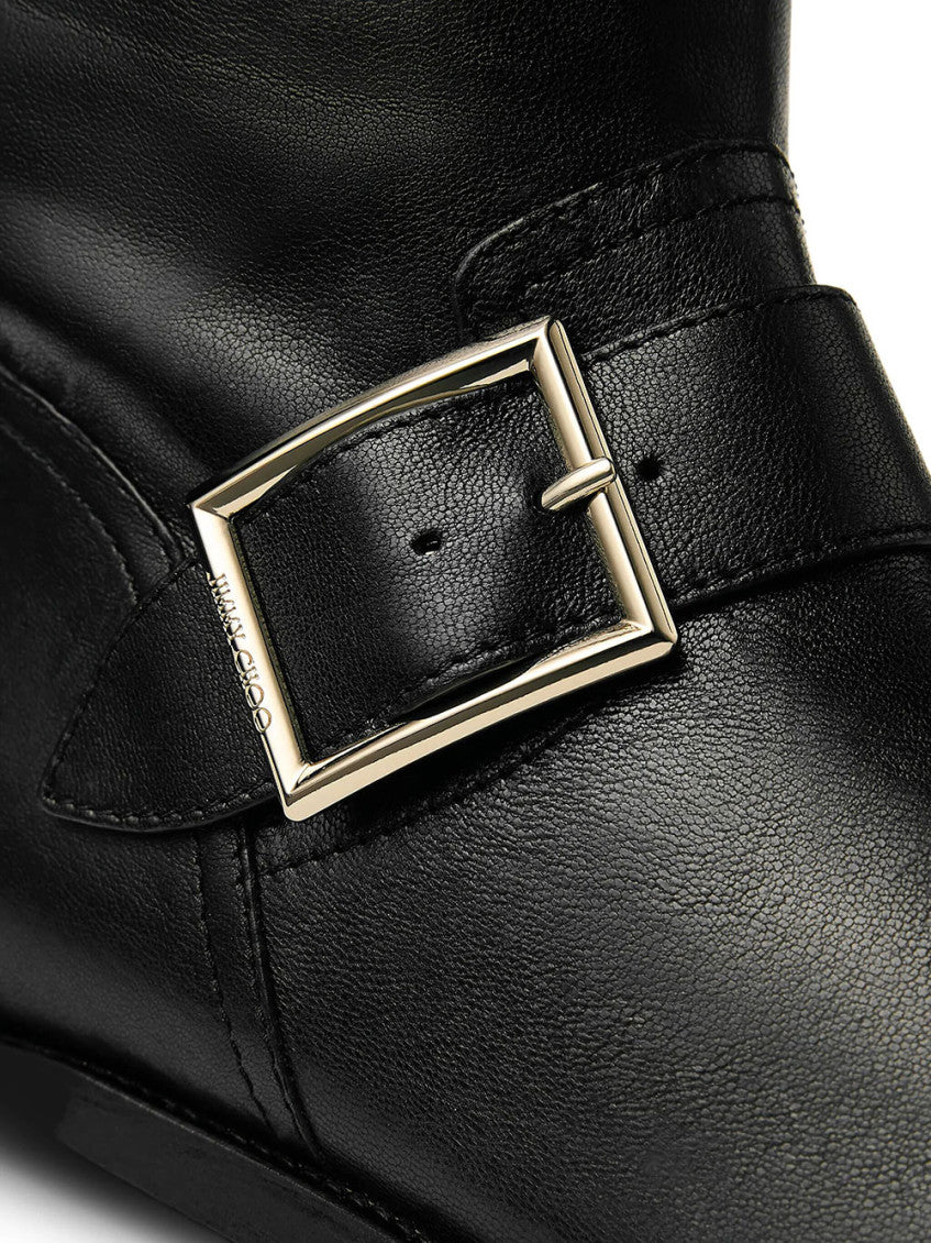 Black Leather Mid Boots 4