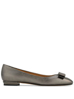 Grey Leather Ballet Flats 1