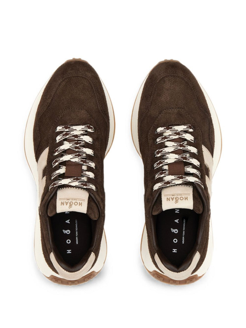 Brown H641 Leather Sneakers 2