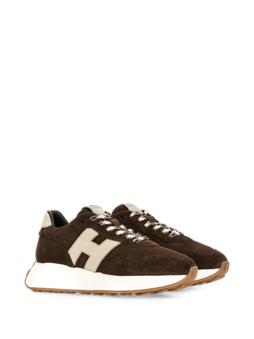 Brown H641 Leather Sneakers 3