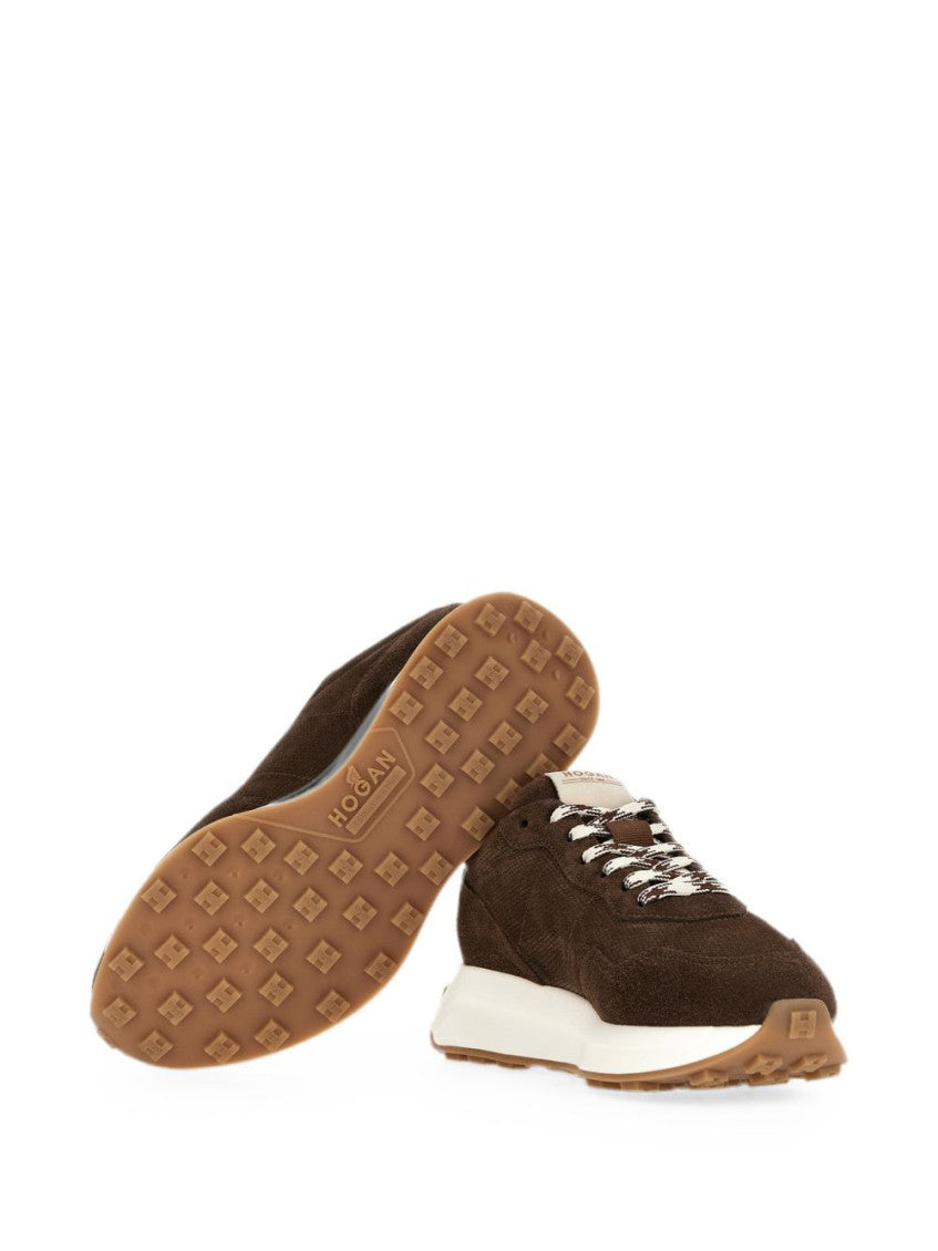 Brown H641 Leather Sneakers 4
