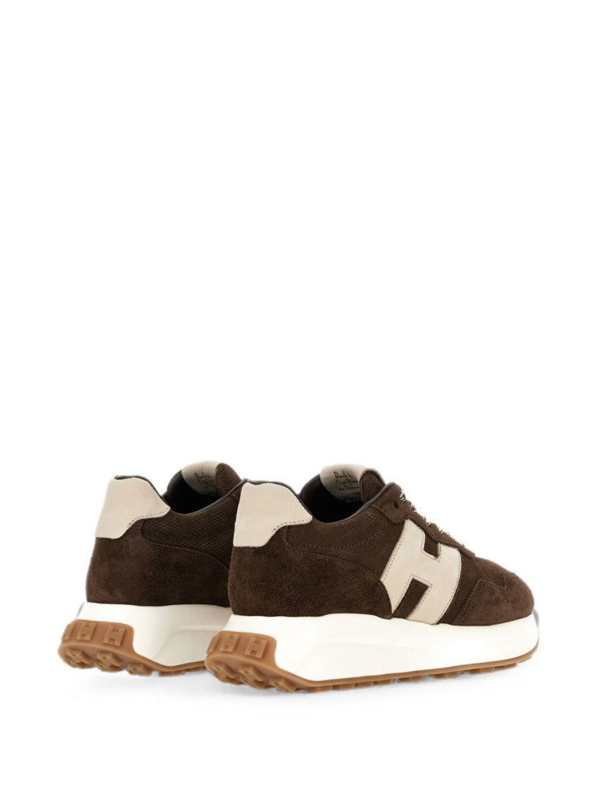 Brown H641 Leather Sneakers 5