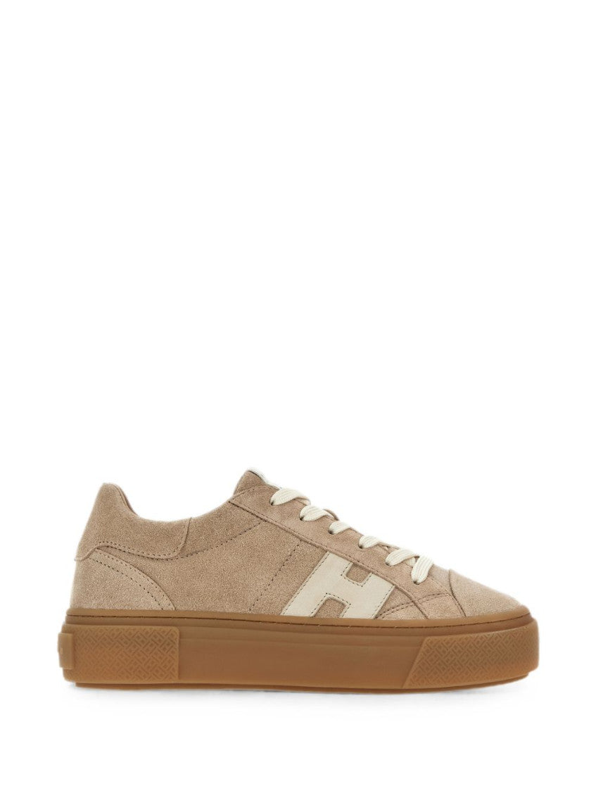 Beige H705 leather sneakers 1