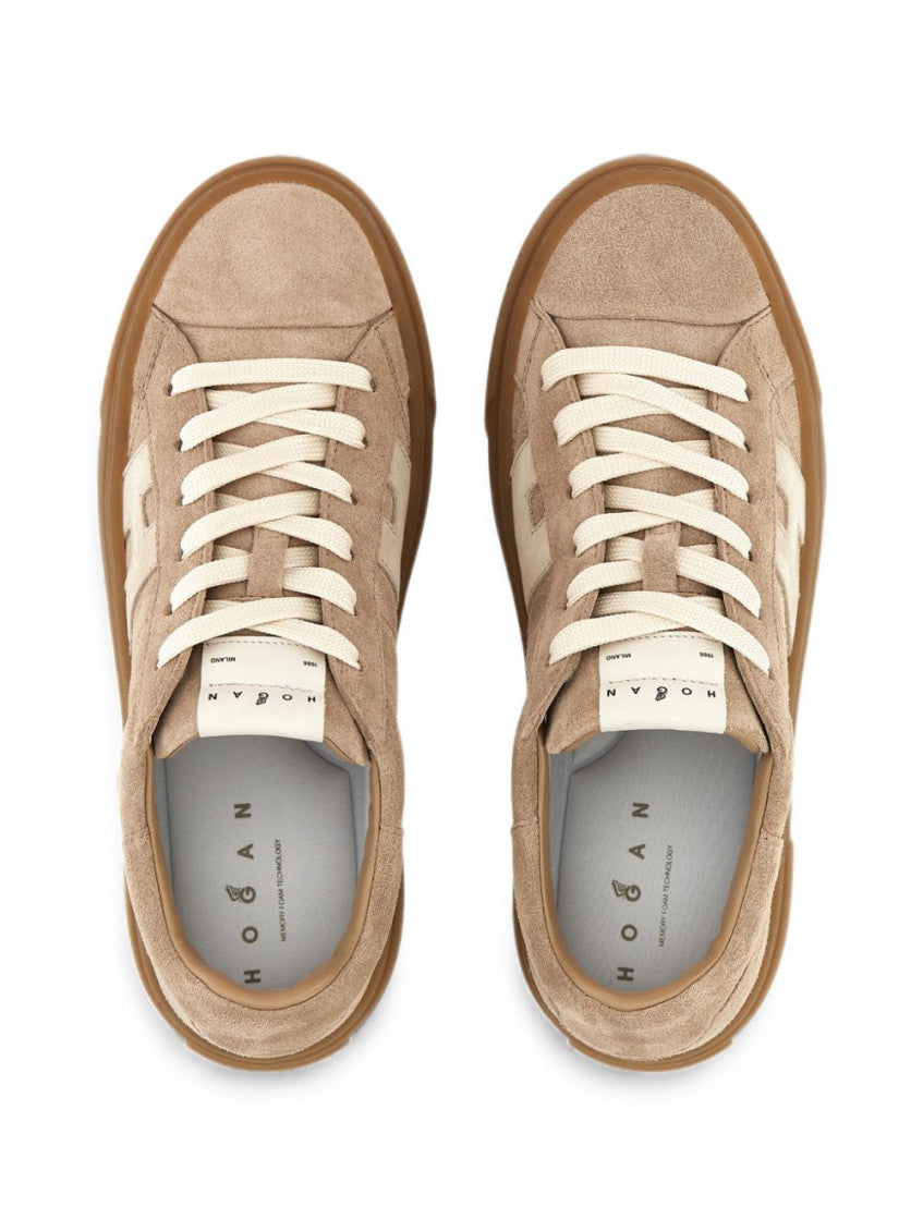 Beige H705 leather sneakers 2
