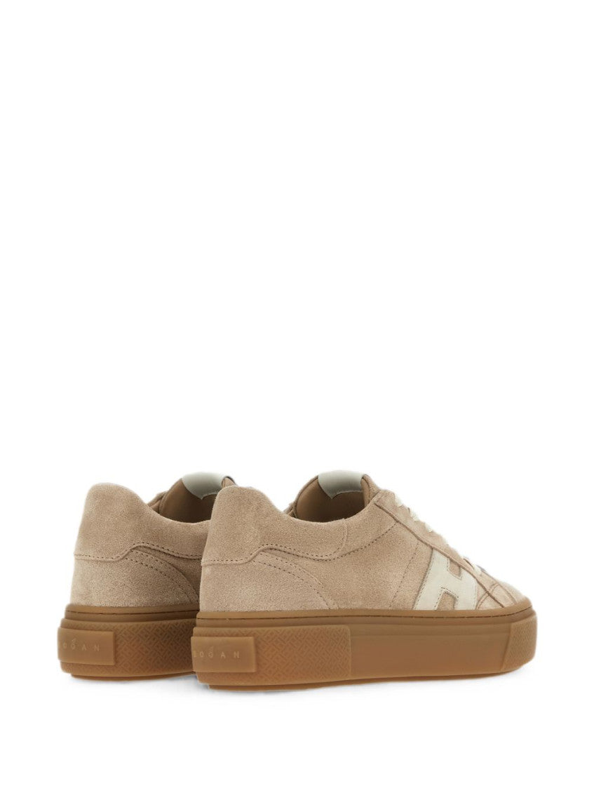 Beige H705 leather sneakers 3
