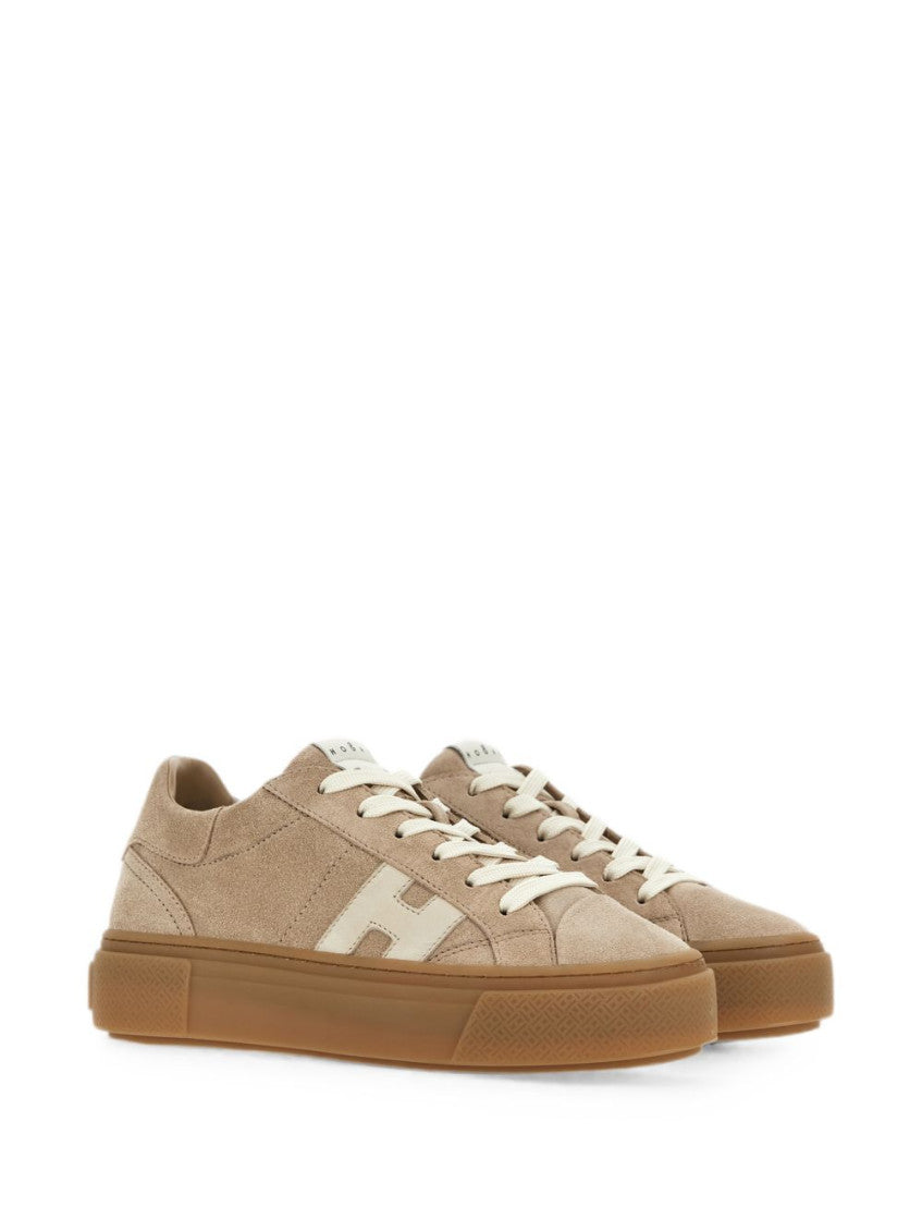 Beige H705 leather sneakers 4