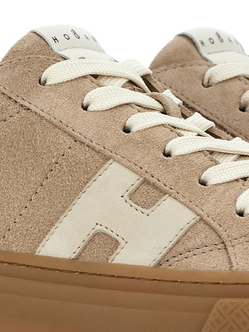Beige H705 leather sneakers 5