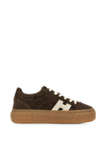 Brown H705 leather sneakers 1