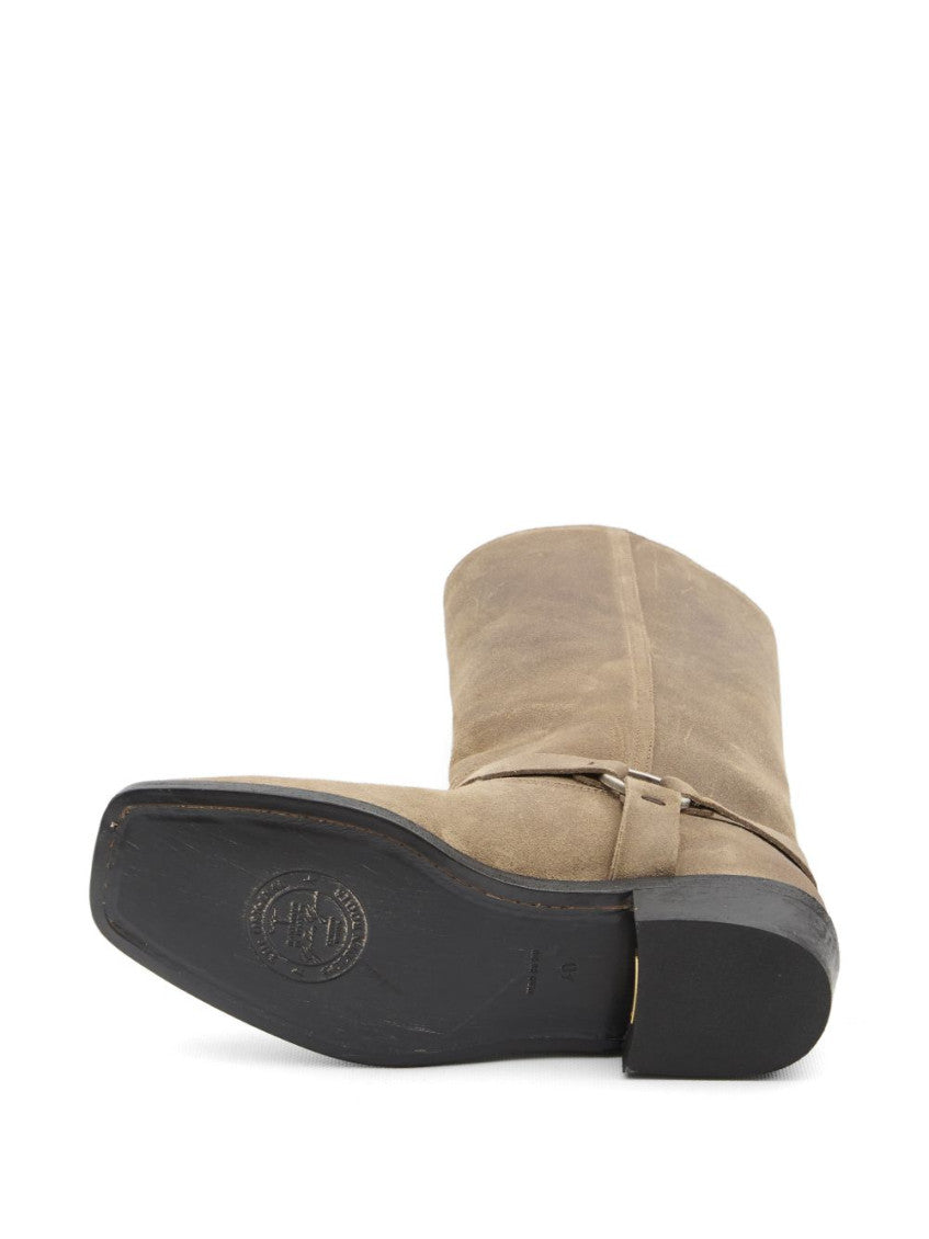 Beige Biker leather boots 3