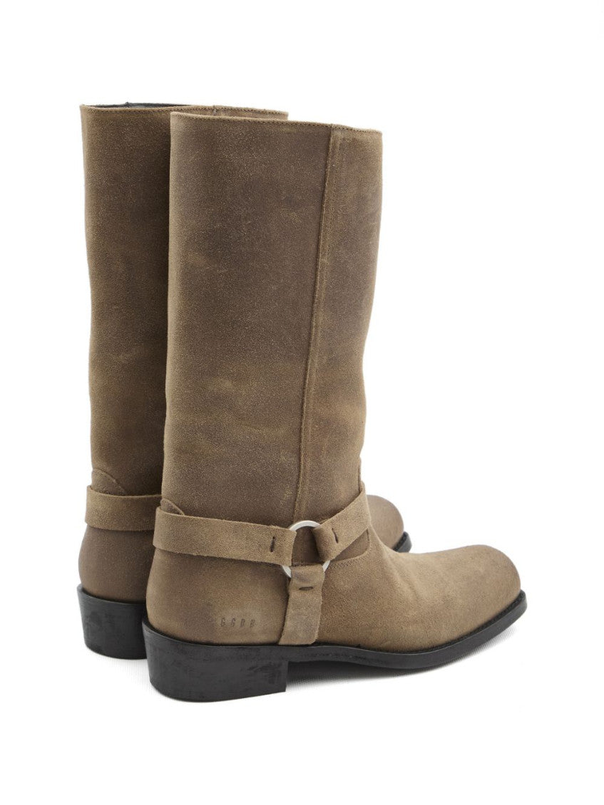 Beige Biker leather boots 4