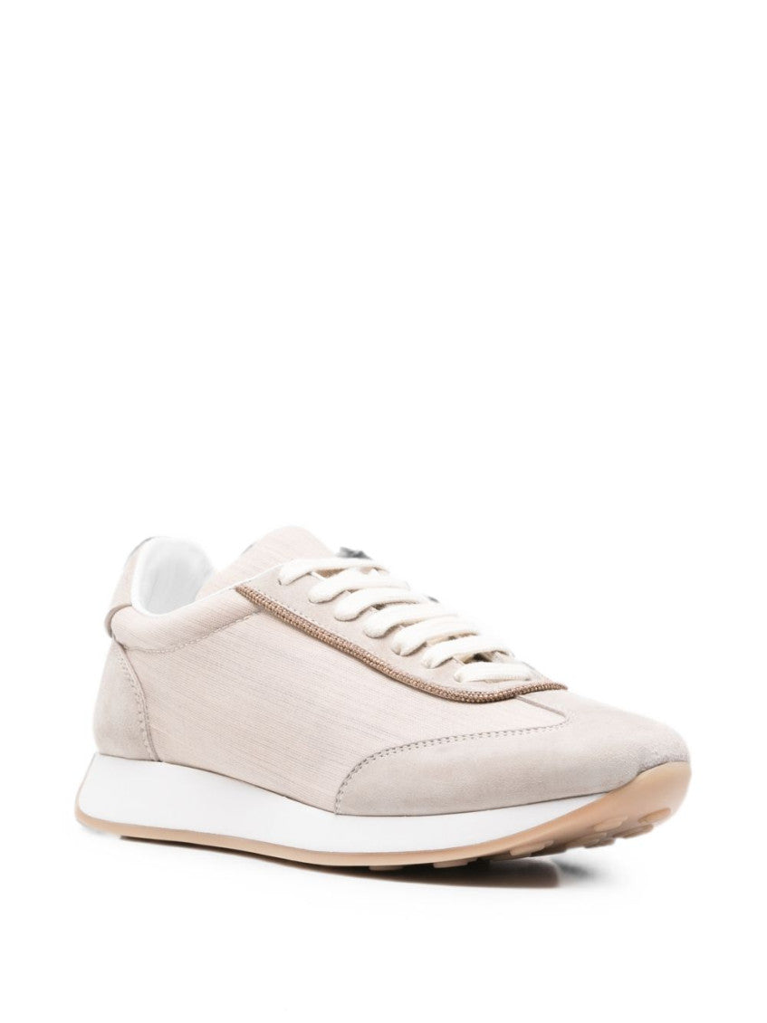 Beige Lace-up Sneakers 4