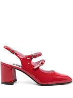 Red Leather Slingback Pumps 1