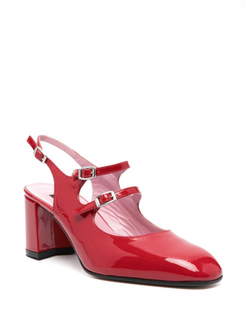 Red Leather Slingback Pumps 3