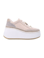 Pink Platform Wedge Sneakers 1