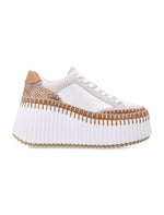 White Platform Wedge Sneakers 1
