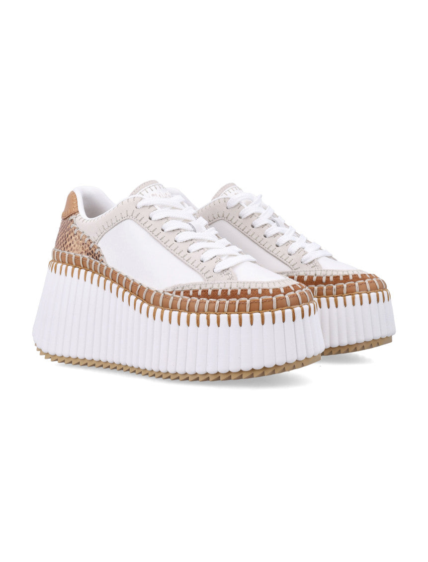 White Platform Wedge Sneakers 2