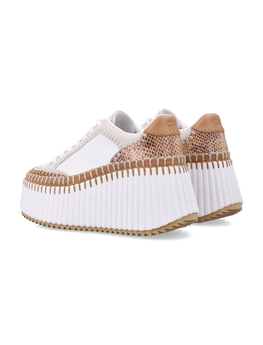 White Platform Wedge Sneakers 4