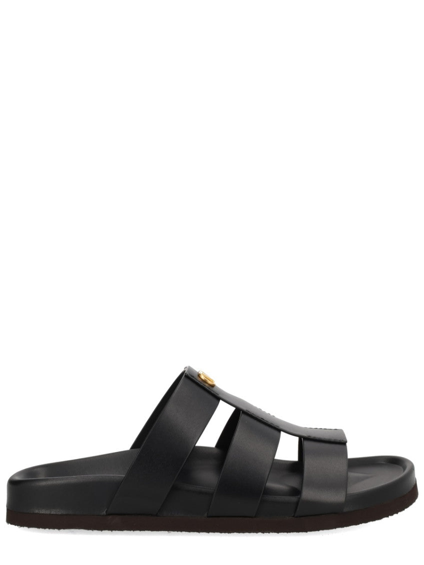 Black Logo Sandals 1