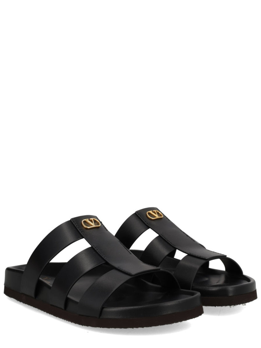 Black Logo Sandals 2
