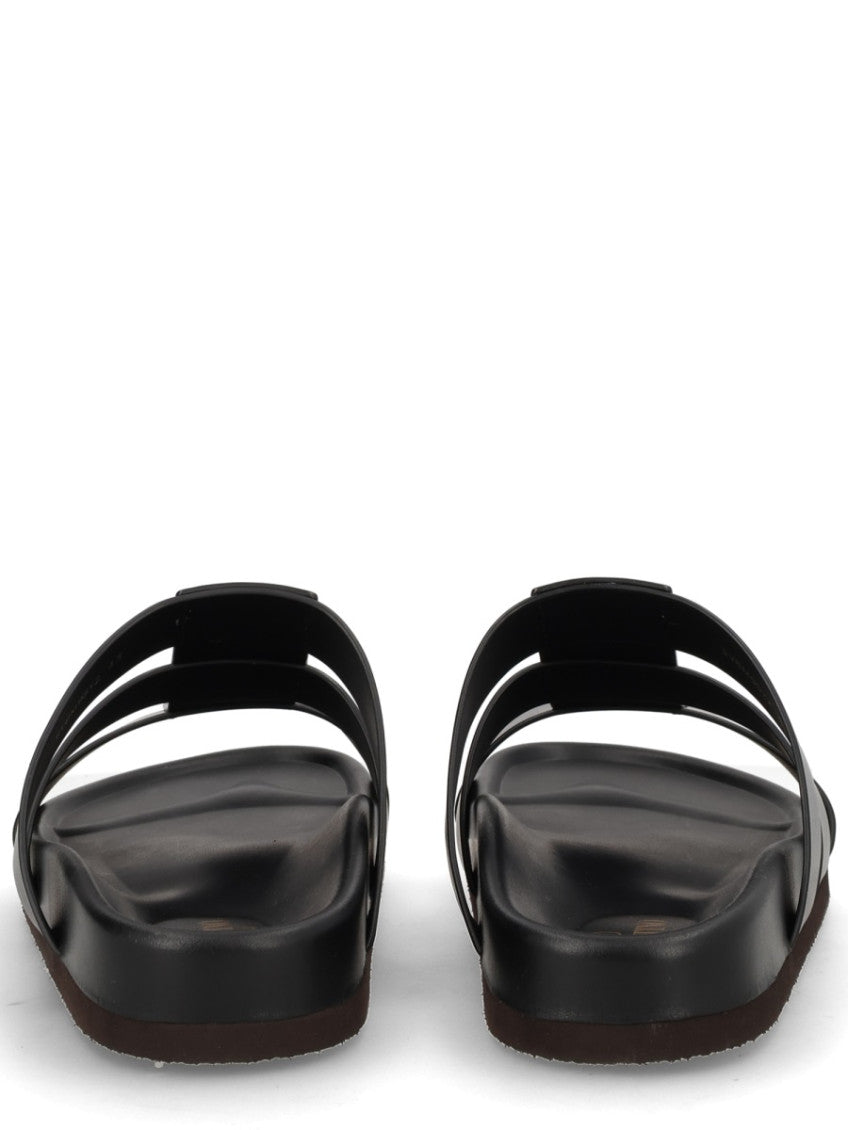 Black Logo Sandals 4