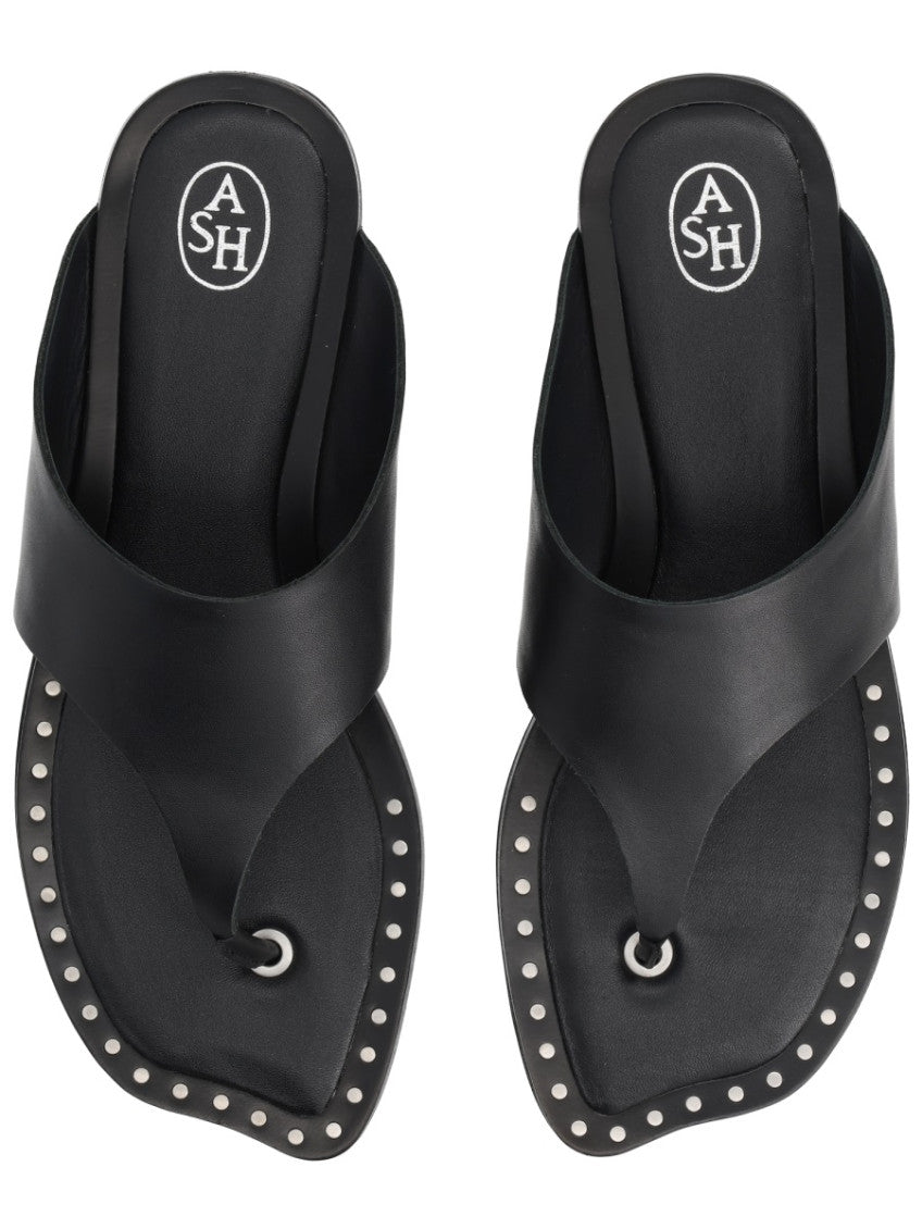 Black Leather Sandals 5