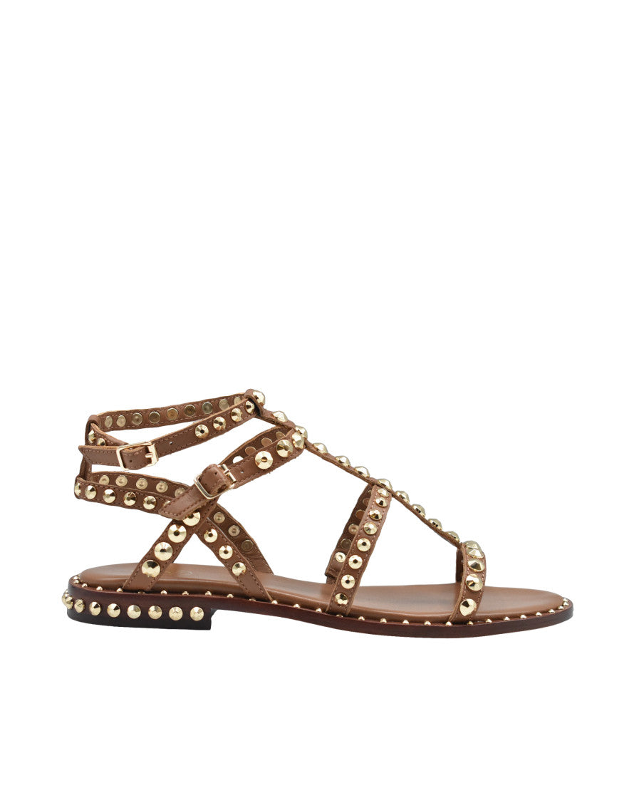 Brown Studded Sandals 1