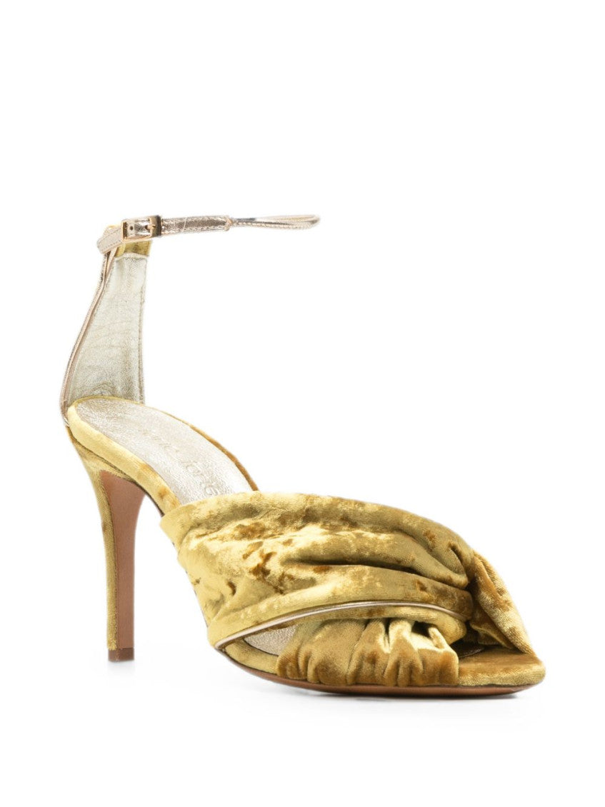 Beige Velvet Heels 2
