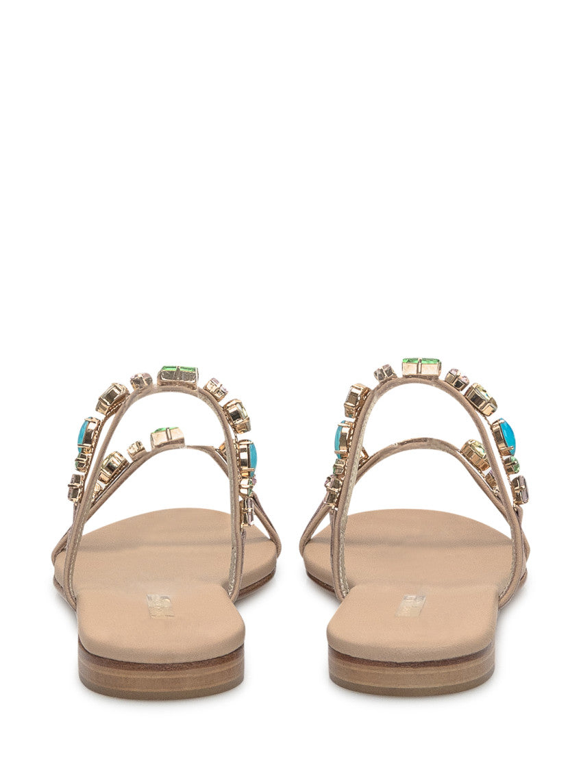 Beige Embellished Sandals 3