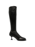 Black Leather Heel Boots 1